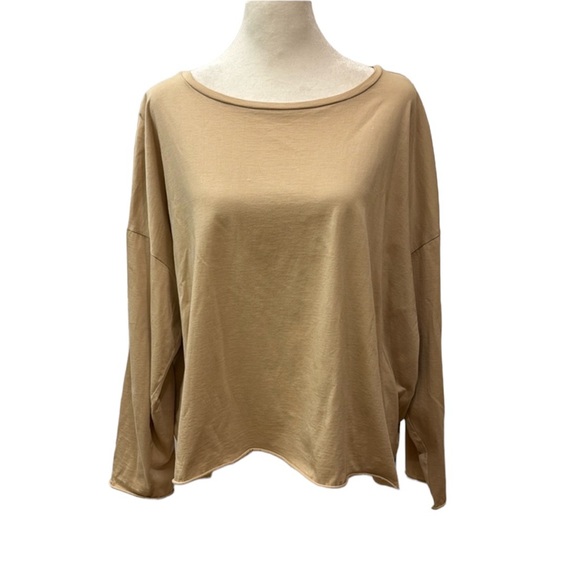 Planet Tops - Planet Pima Cotton Luxury Boxy Tee in Beige. One Size. NWOT
